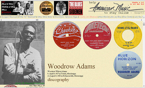 Illustrated Woodrow Adams discography