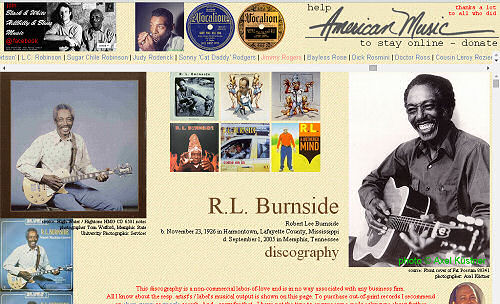 Illustrated R.L. Burnside&nbsp;discography