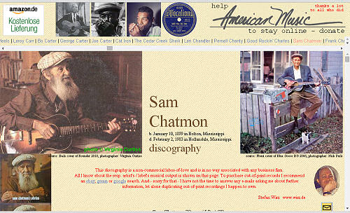 Illustrated Sam Chatmon discography