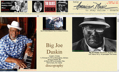 Illustrated Big Joe Duskin discography