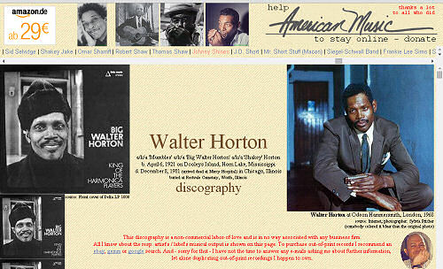Illustrated Walter Horton discography