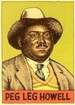 P E G &nbsp; L E G &nbsp; H O W E L L; from Robert Crumb's 'Heroes Of The Blues' - A set of 36 cards # 2 (Yazoo Records. Inc.)