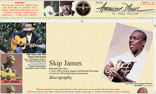 Illustrated Skip James&nbsp;discography
