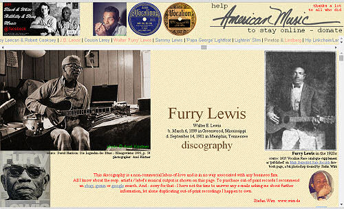 Illustrated Furry Lewis discography