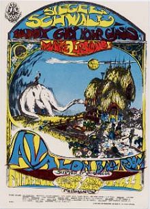 Feb. 9-11, 1968 Avalon Ballroom poster, designed by Joel Beck
