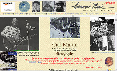 Illustrated Carl Martin discography