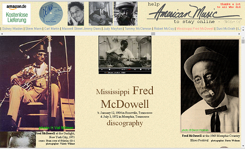Illustrated Mississippi Fred McDowell discography