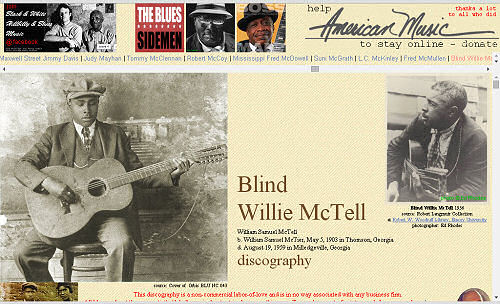 Illustrated Blind Willie McTell discography