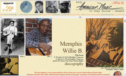 Illustrated Memphis Willie B. discography
