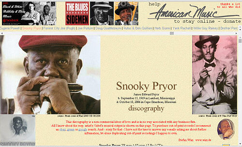 Illustrated Snooky Pryor discography