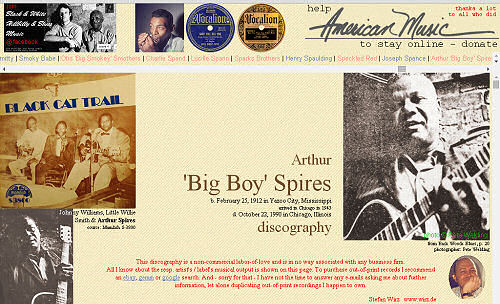Illustrated Arthur 'Big Boy' Spires discography