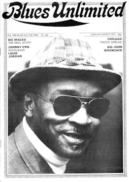 B I G &nbsp; J O H N &nbsp; W R E N C H E R on the cover of Blues Unlimited 106 (February/March 1974); click to enlarge!