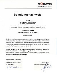 Zertifikat 'Verantwortliche fr die Verkehrssicherheit'