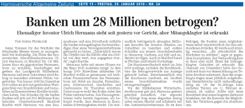 Banken um 28 Millionen betrogen?