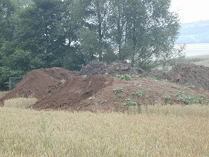Unzulässige Ablagerung von Bohrkernen auf Oberboden
