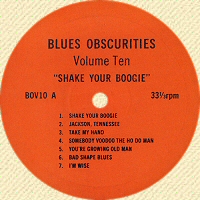 Blues Obscurities BOV 10 label