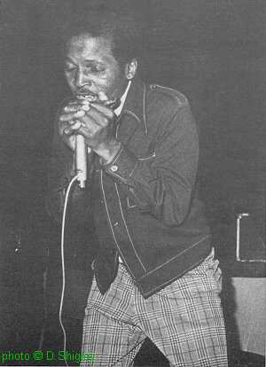 G O O D   R O C K I N'   C H A R L E S at the Seventh Annual Midwest Blues festival , University of Notre Dame, South Bend, Indiana, November 3-4, 1978; source: Living Blues #42 (1979), p. 44; photographer: D. Shigley