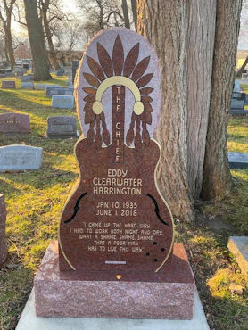 E D D Y   C L E A R W A T E R's headstone  at New Light Cemetery in Lincolnwood, Cook County, Illinois; source: Lynn Orman Weiss' post at Facebook