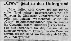 Crew geht in den Untergrund