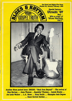 L A R R Y   D A L E on the cover of Blues & Rhythm # 34 (1988); photographer: Tano Ro