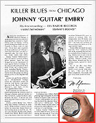 Razor Records ad in Living Blues #42 (1979), p. 43; photographer's name of John Embry photo not given, most likely Eddy Brake