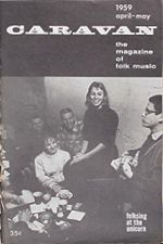 'CARAVAN - the magazine of folk music; front cover APR-MAY 1959 #16; click to enlarge!