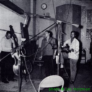 Al Hall, Sam Gary and Josh White; source: Liner notes of Elektra EKL 102; photographer: Jac Holzman; click to enlarge!