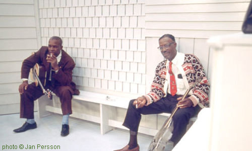 Skip James & Son House, October 11, 1967 in Copenhagen, Denmark, TV Studio; photographer: Jan Persson; click to enlarge!