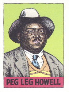 P E G   L E G   H O W E L L; from Robert Crumb's 'Heroes Of The Blues' - A set of 36 cards # 2 (Yazoo Records. Inc.)