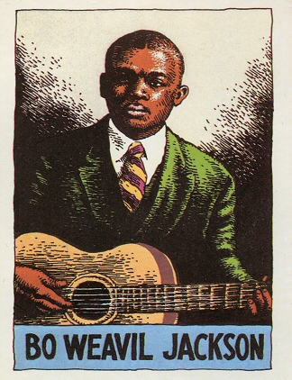 B O   W E A V I L   J A C K S O N; Robert Crumb's 'Heroes Of The Blues' card # 15