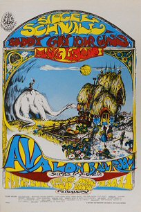 Feb. 9-11, 1968 Avalon Ballroom poster, designed by Joel Beck