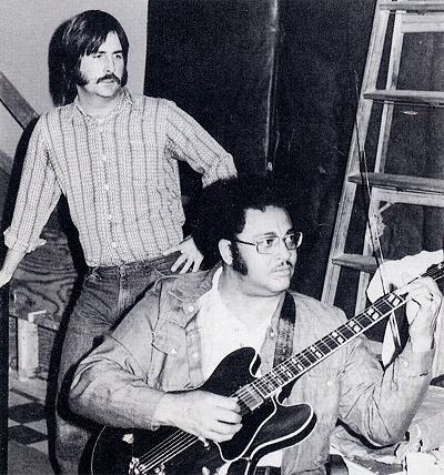 Big Guitar Red with producer Steve Wisner; source: Back cover of Bedrock BEDLP15; click to enlarge!