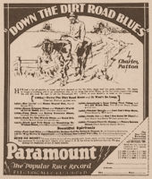 November 23, 1929 advertisement for Paramount 12854 in The Chicago Defender; source: Samuel Charters: The Bluesmen - The story and the music of the men who made the Blues.- New York (Oak Publications) 1967, p. 47