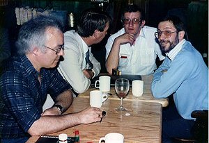 Neil Slaven, John Broven, Simon Napier & Alan Balfour, London 1986; source: Frank Scott archive; photographer: Frank Scott; click to enlarge!