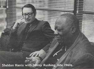 Sheldon Harris with Jimmy Rushing, late 1960s; source: Living Blues #181 (Nov./Dec. 2005), p. 87 ('courtesy: Blues Archive'); click to enlarge!