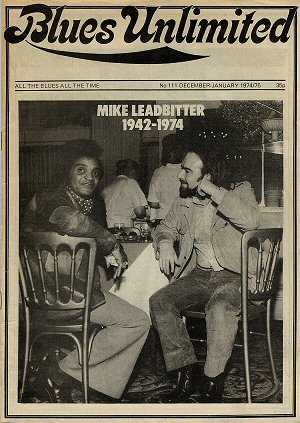 front cover of Blues Unlimited #111 (December - January 1974/75); click to enlarge!