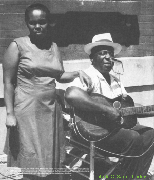 J.D.   S H O R T & wife, Memphis, TN, 1962; source: Back cover of Hasse Andréasson & Hans Schweitz: Sam Charters.- Stockholm (Swedish Blues Association / Jefferson), 2016, 47 pp.; photographer: Samuel Charters, photoshop treated by Stefan