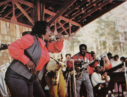 L U C I L L E   S P A N N with Mighty Joe Young at Ann Arbor Blues & Jazz Festival 1972; source: Gatefold of Atlantic SD2-502