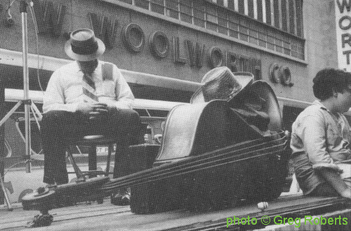 Charlie O'Brian (St. Louis policeman & blues researcher), Bobby & Sue Koester and S P E C K L E D   R E D at St. Louis Street fair, early 1970s; source: Block 77 (jan/feb/mrt 1991), p. 35; photographer: Greg Roberts (a/k/a Bob Koester)