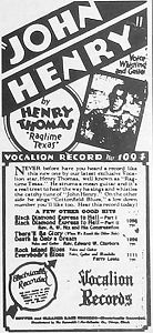 Chicago Defender advertisement for 1927 Vocalion 1094; source: Back cover of Herwin LP H 208; click to enlarge!