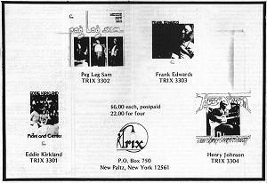 advertisement in Blues Unlimited No. 106, February/March 1974; click to enlarge!