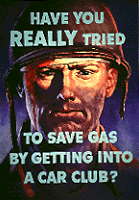 'Have You Really Tried to Save Gas by Getting Into a Car Club?' by Harold von Schmidt, 1944, go to 'National Archives and Records Administration'