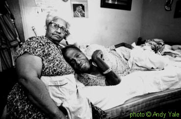 'B U K K A'   W H I T E with Leola Murphy (Bukka's long time, life partner for decades), February 14, 1977 (photo taken a few days before Bukka's passing); source: https://umbrasearch.org/catalog/b9e0356a42d26954579d1f8f91821c12175c08ce; photographer: Andy Yale