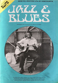 Front cover of Jazz & Blues Vol. 1, # 8 (December 1971); photo: Bill Williams at the Festival of American Folk Life, organized by Mack McCormick in the United States pavilion at the Man and His World Exhibition in Montreal, Canada; 'Red Barn', July 4, 1971; photographer: Paul Oliver