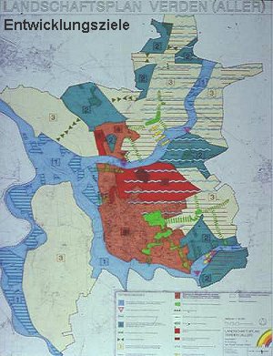 Landschaftsplan Verden (Aller), Karte 'Entwicklungsziele'